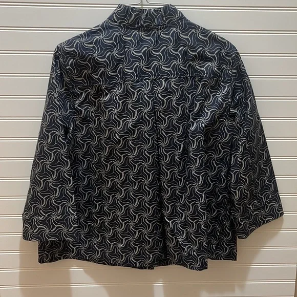 EUC Navy Blue 3/4 Sleeve Christopher & Banks Jacket Medium - Picture 3 of 4